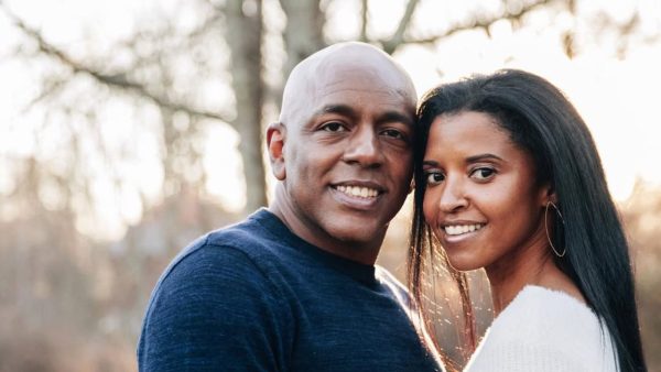 Renée Elise Goldsberry with her Husband Alexis Johnson. Source: Instagram.