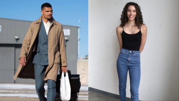 Minkah Fitzpatrick with his partner, Maya Stokes.