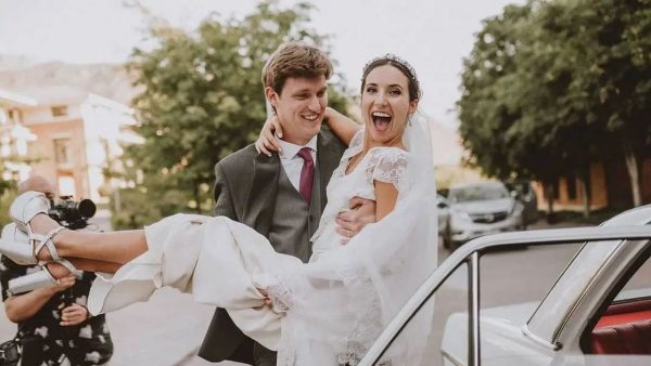 Nicolas Jarry with his wife, Laura Urruti.