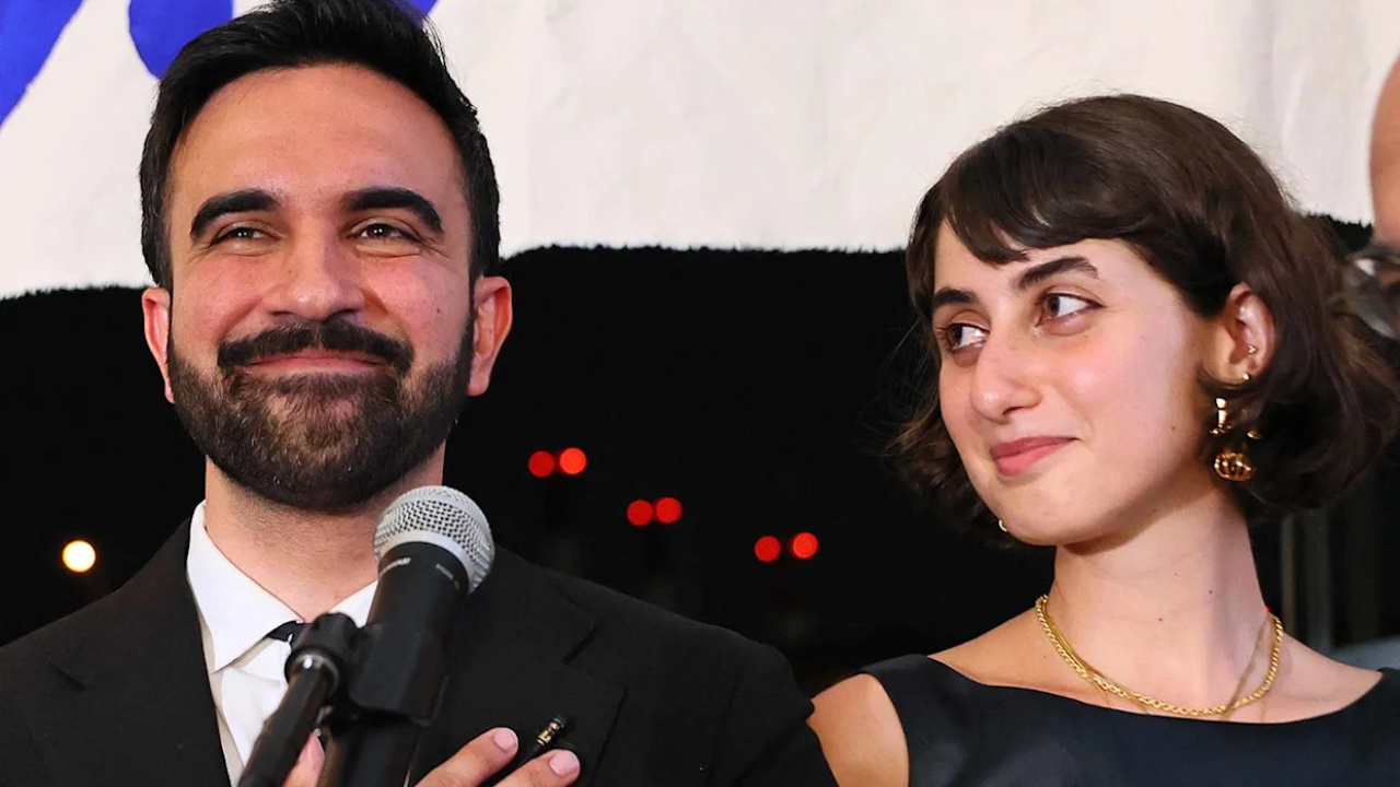 Zohran Mamdani with his wife, Rama Duwaji.