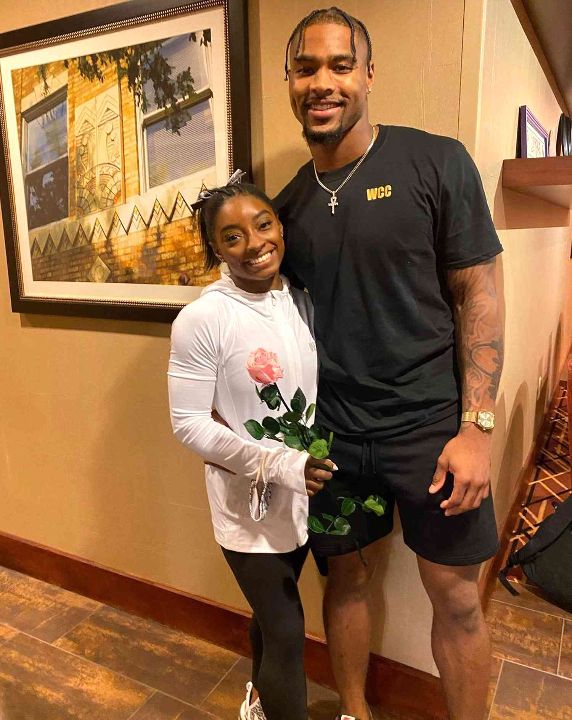 Simone Biles with her husband, Jonathan Owens.