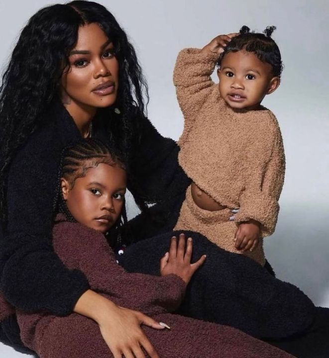 Teyana Taylor with her kids.