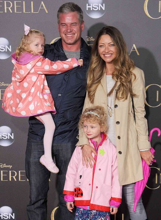 Eric Dane with his ex-wife and two kids.