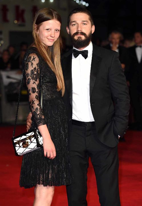 Shia LaBeouf with his wife, Mia Goth.