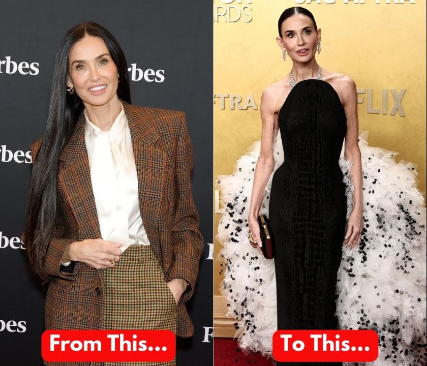 Demi Moore before and after weight loss.