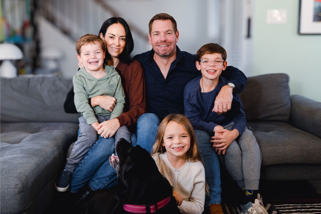 Eric Swalwell with his wife and kids.