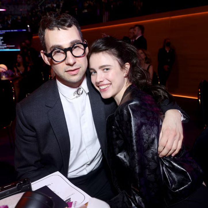 Jack Antonoff with his wife, Margaret Qualley.