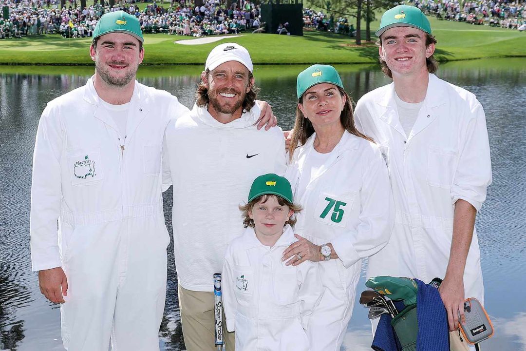 Tommy Fleetwood with his wife and kids.