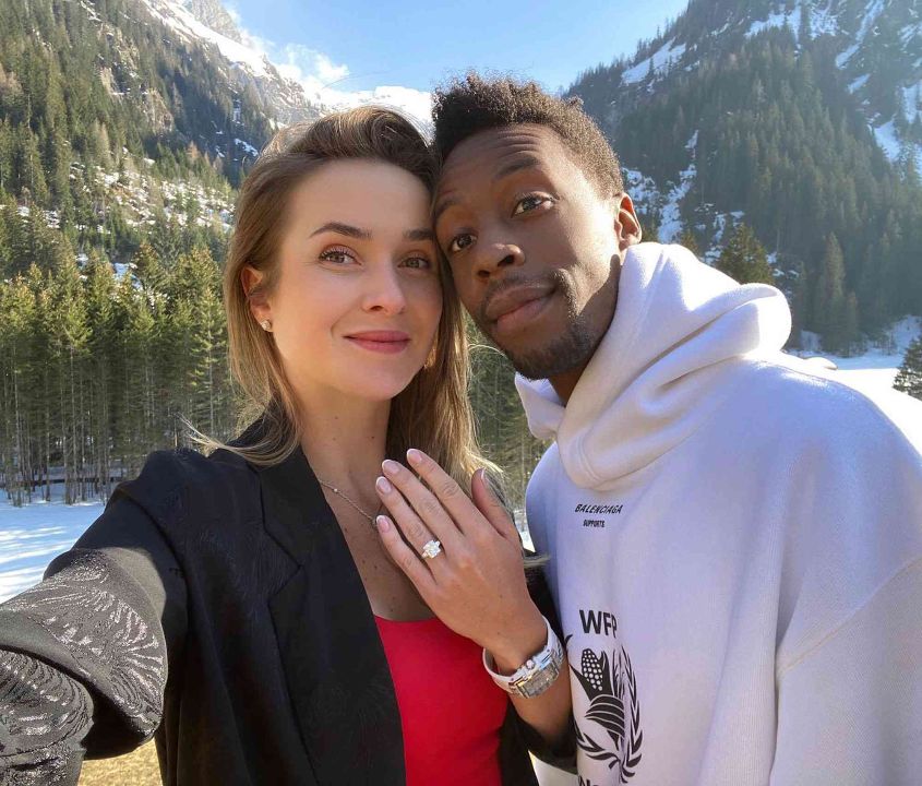 Gaël Monfils with his wife, Elina Svitolina.