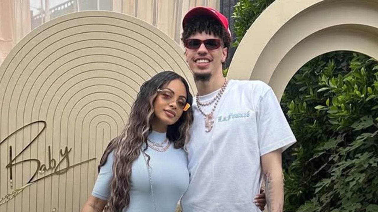 LaMelo Ball with his girlfriend, Ana Montana.