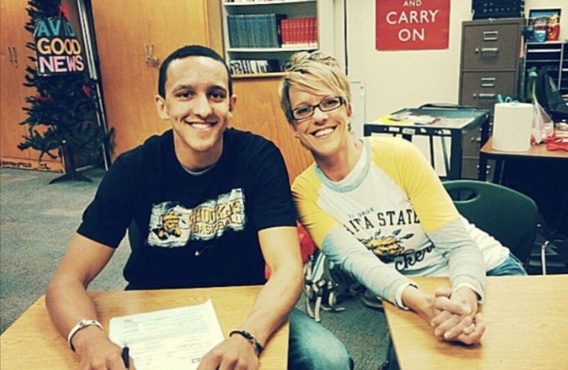 Landy Shamet with his mom, Melanie Shamet.