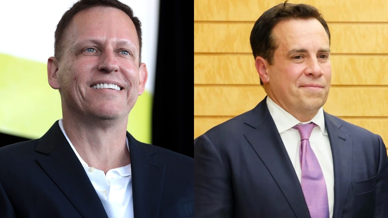 Peter Thiel with his husband, Matt Danzeisen.