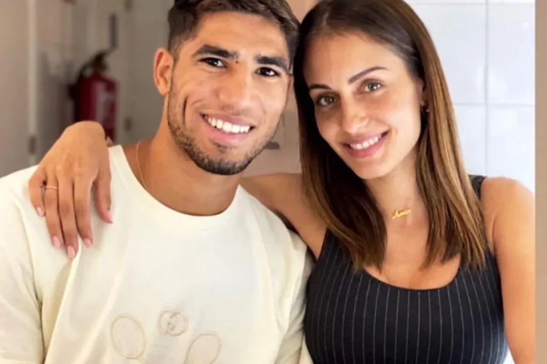 Achraf Hakimi with his ex-wife, Hiba Abouk.