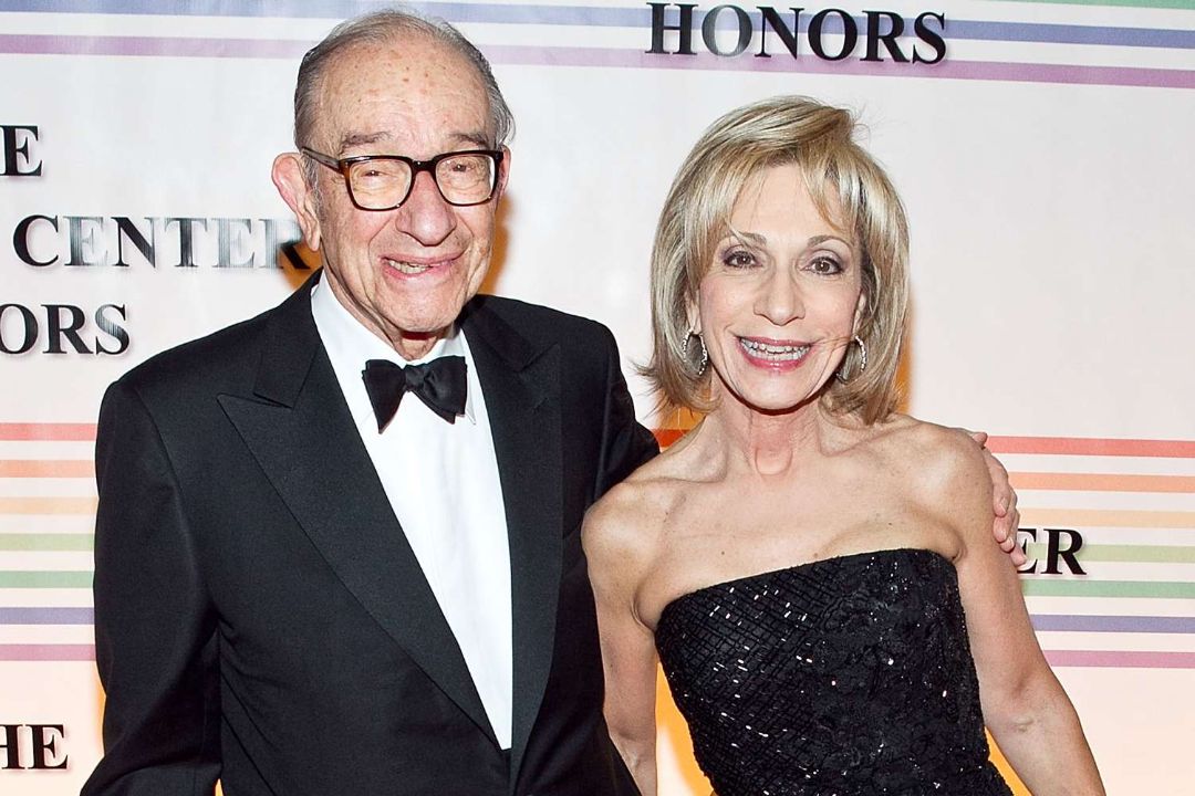 Alan Greenspan with his wife, Andrea Mitchell.