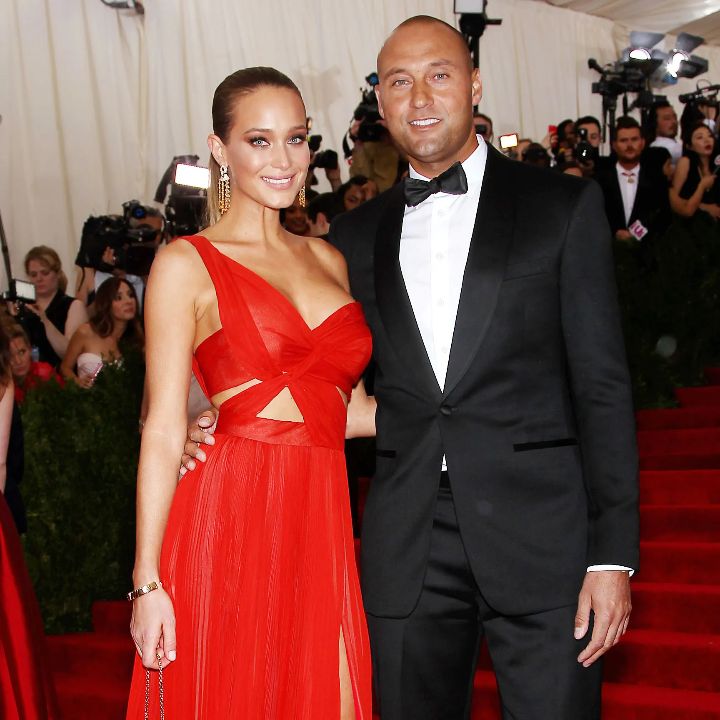 Derek Jeter with his wife, Hannah Jeter.