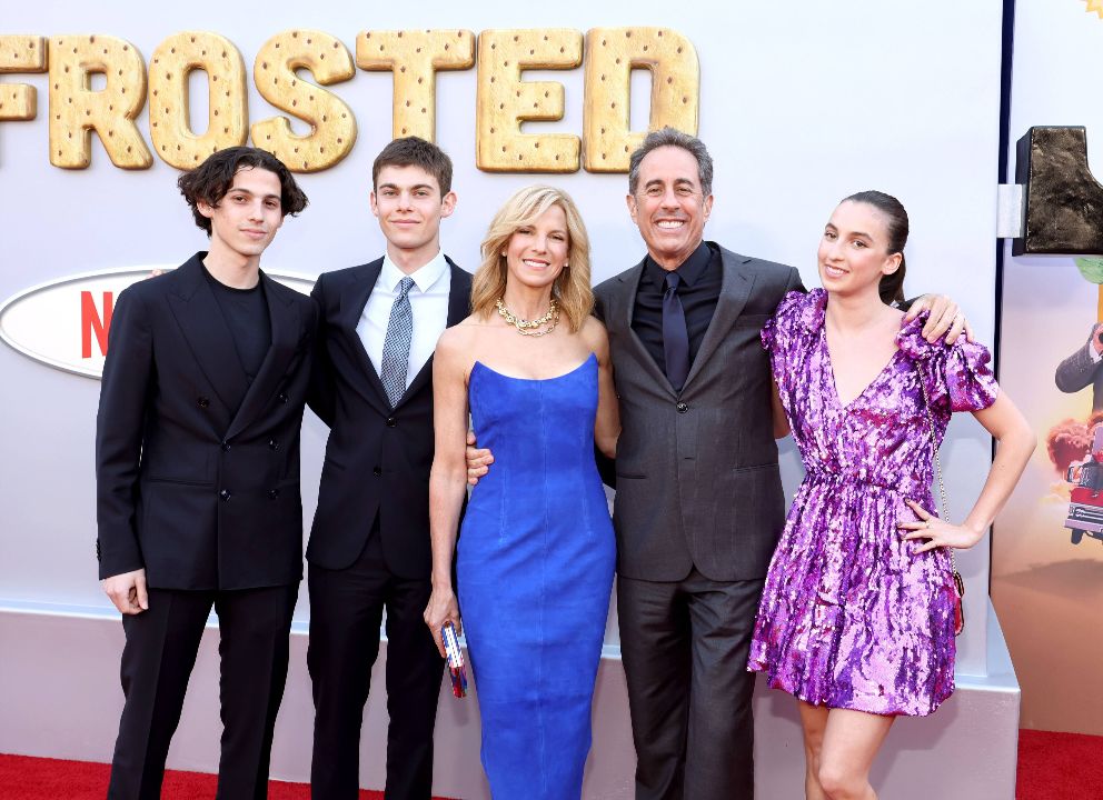 Jerry Seinfeld with his wife and kids.