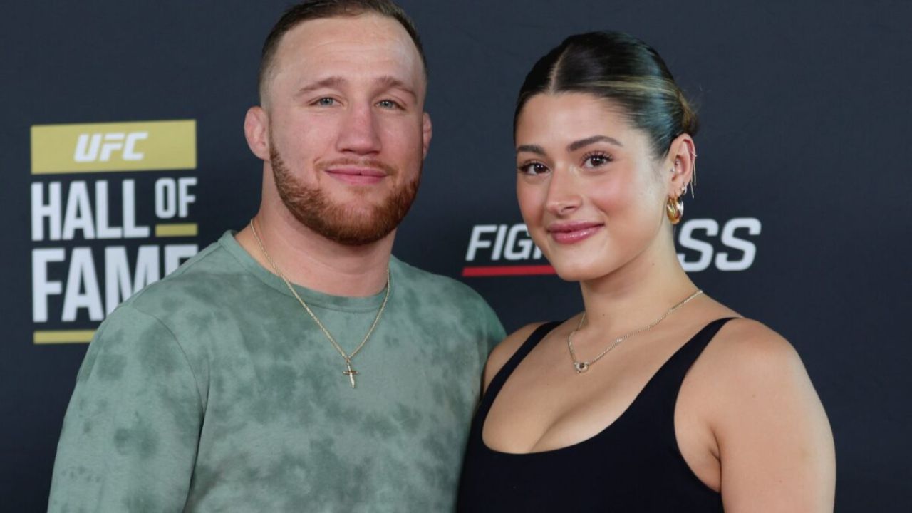 Justin Gaethje with his girlfriend, Sophia Romano.