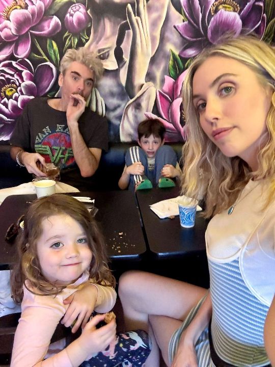 Laura Clery with her husband and kids.