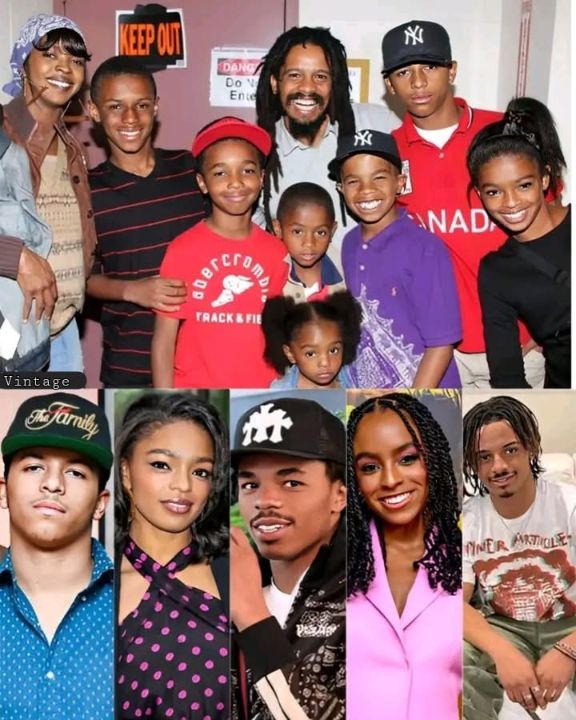 Lauryn Hill with her baby daddy and kids.