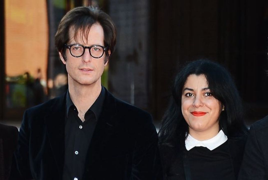 Marjane Satrapi with her husband, Mattias Ripa.