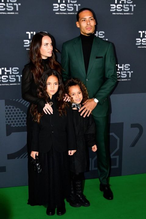 Virgil van Dijk with his wife and kids.
