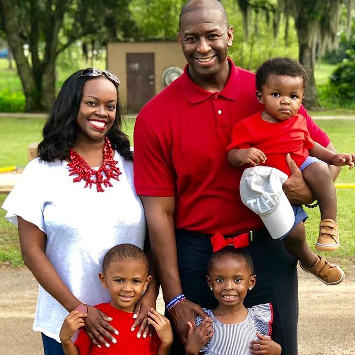 Andrew Gillum with his wife and kids.