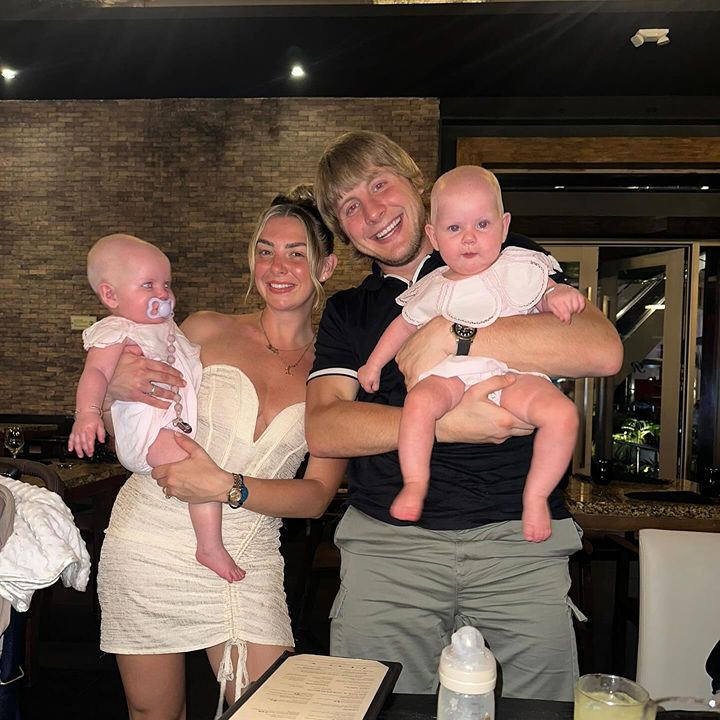 Paddy Pimblett with his wife and kids.