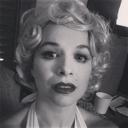 Rebecca's B/W headshot dressed as Marilyn Monroe for the series 'Maggie'.