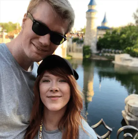 Joonas with his wife Milla at Disneyland.