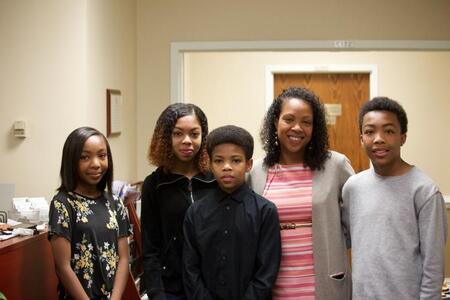 Asante Blackk with his mother and siblings.