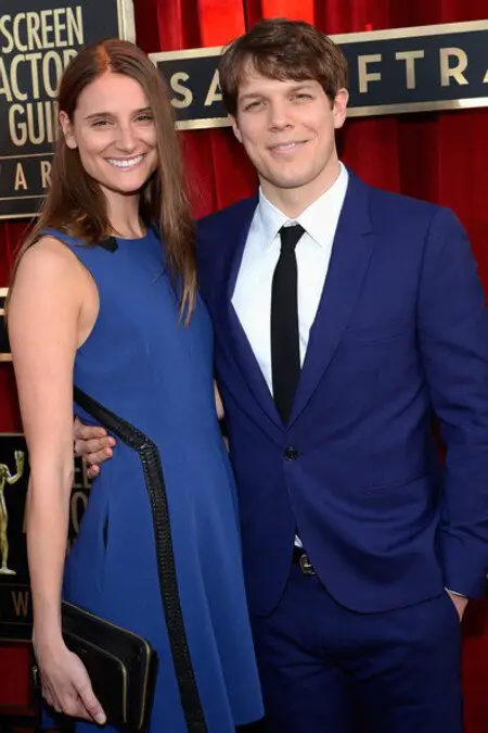Jake Lacy with his wife Lauren Deleo on the Red Carpet of 19th Annual Screen Actors Guild Awards.
