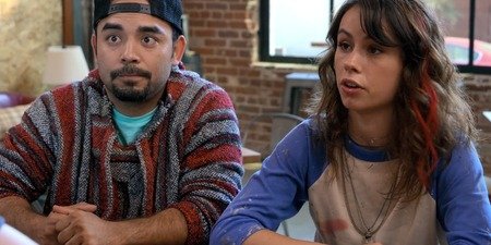 Carmen Flood and her co-star Marques Ray as Sarah and Chuy, respectively, on Brews Brothers.
