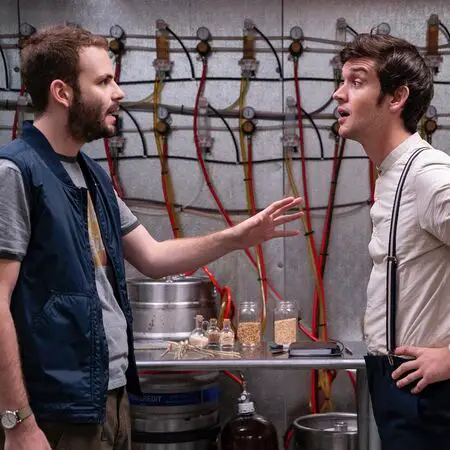 Alan Aisenberg (left) and Mike Castle (right) as Wilhelm Rodman and Adam Rodman, respectively, on Netflix's Brews Brothers.
