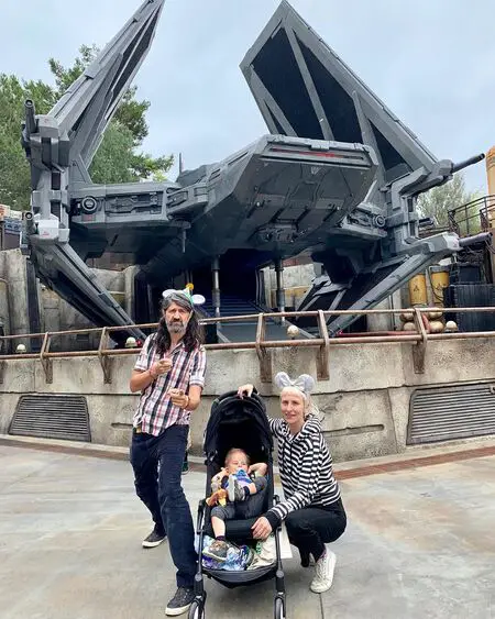Mickey Sumner with her husband, Chris Kantrowitz and their son, Akira Rogue Kantrowitz.