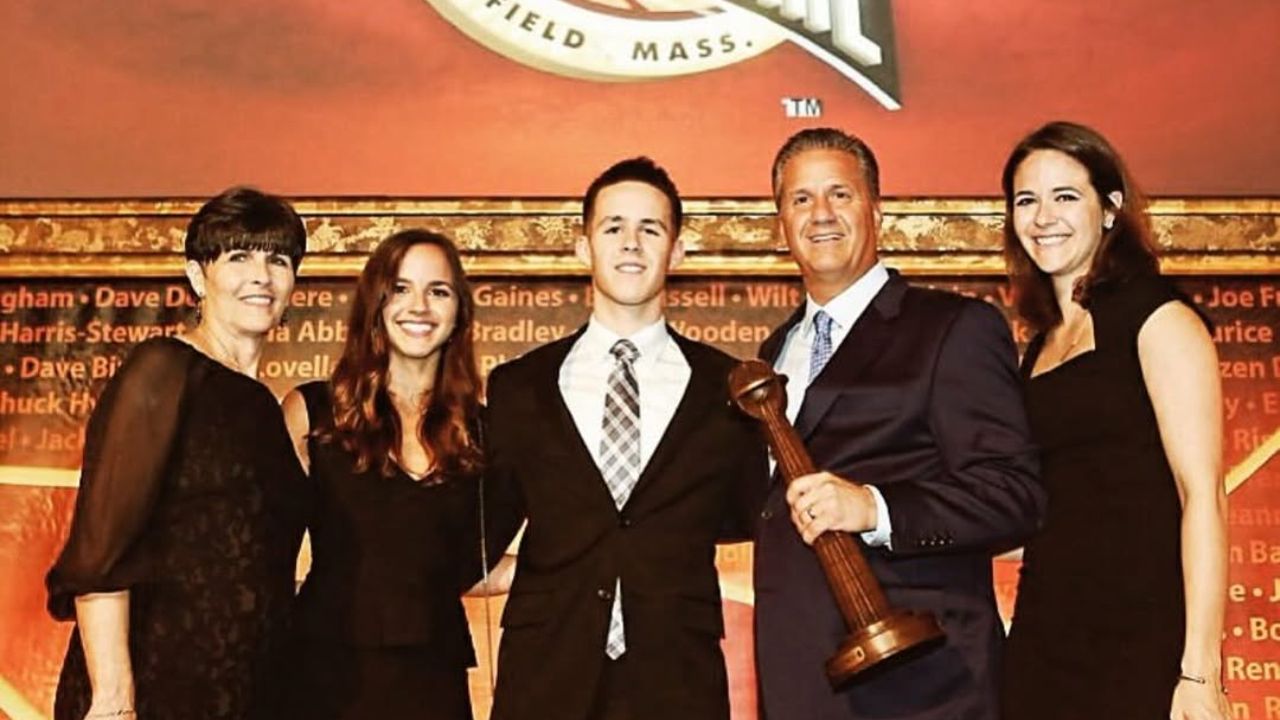 John Calipari and his wife Ellen with their three kids, Erin Calipari, Megan Calipari and Brad Calipari.