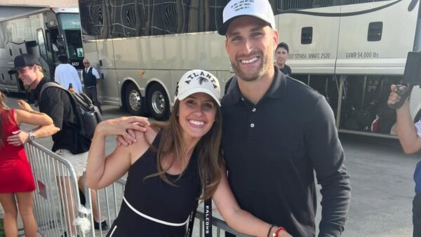 Kirk Cousins with his wife, Julie Hampton Cousins.