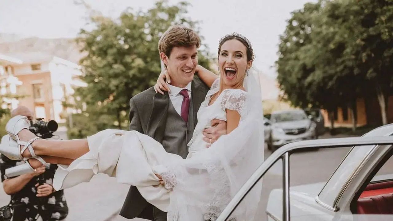 Nicolas Jarry with his wife, Laura Urruti.