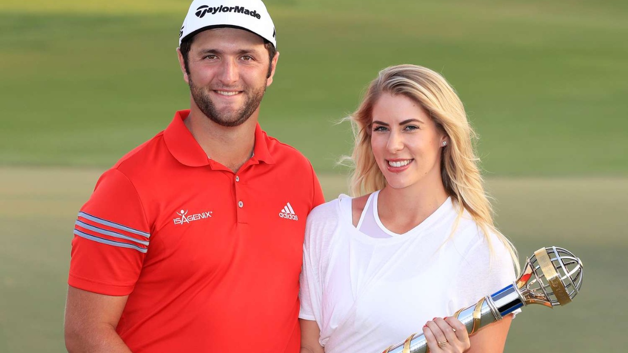 Jon Rahm with his wife, Kelley Cahill.