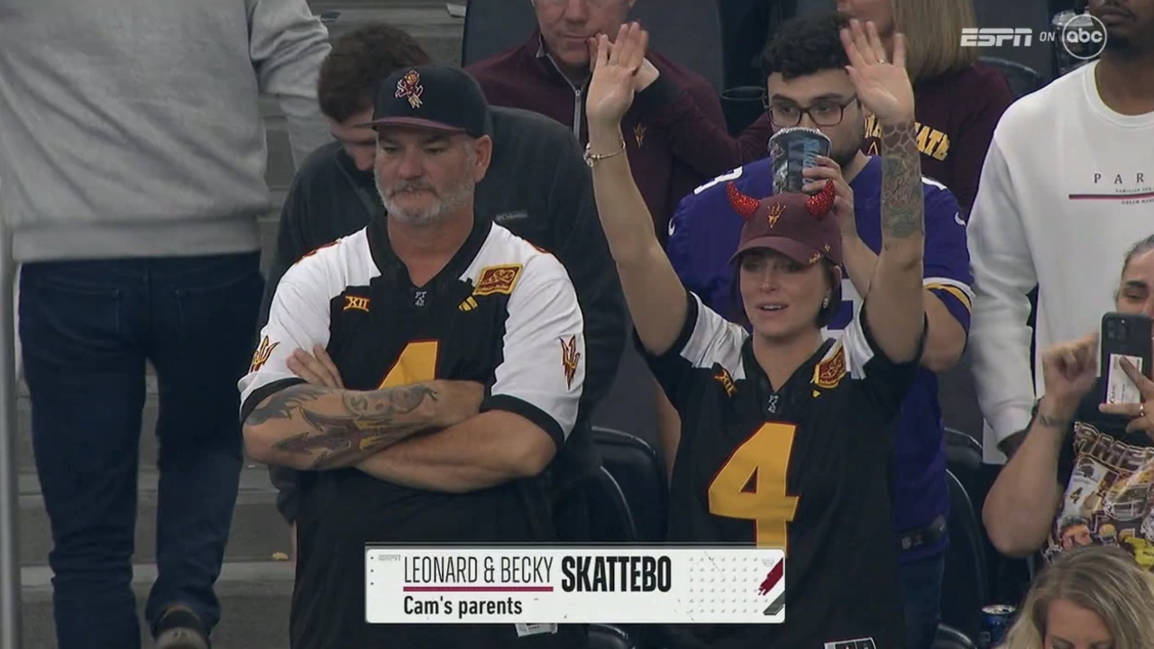 Cam Skattebo's parents.