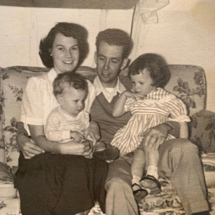 Diane Keaton with her parents and brother.